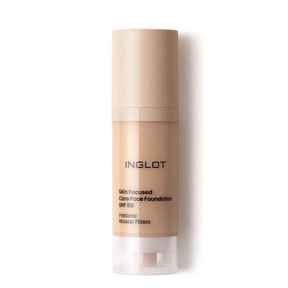 Тональный крем Inglot Skin Focused ухаживающий SPF 50+, натуральный финиш, оттенок 305 Peachy Beige, 30 мл