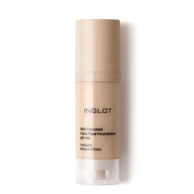 Тональный крем Inglot Skin Focused ухаживающий SPF 50+, светлый оттенок 302 Ivory Beige, 30 мл