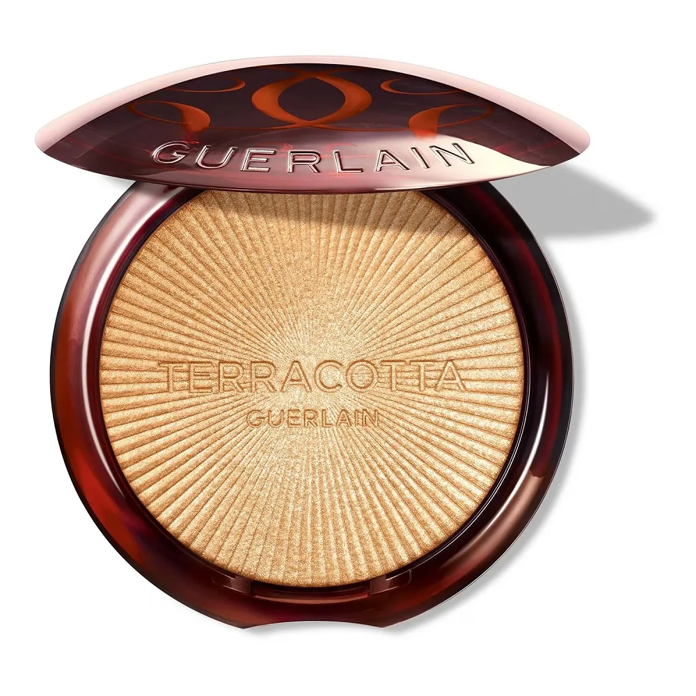 Пудра-хайлайтер GUERLAIN Terracotta Luminizer 01 Warm Gold сияющая, эффект золотого часа, 7 г