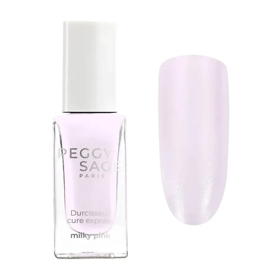 Покрытие для ногтей Peggy Sage Milky Pink ухаживающее, светлый молочно-розовый оттенок, сушка на воздухе, 11 мл