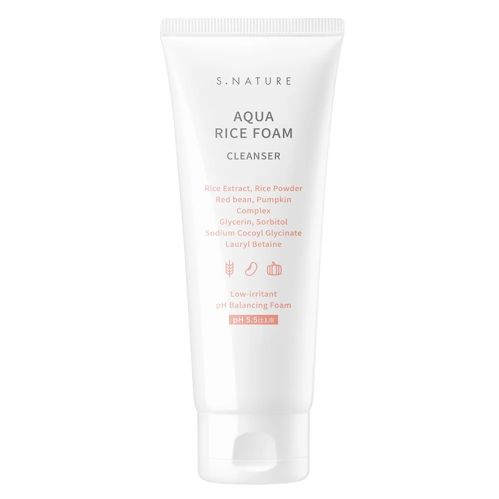 Пенка для умывания S.Nature Aqua Rice Foam Cleanser рисовая с экстрактом тыквы, 160 мл