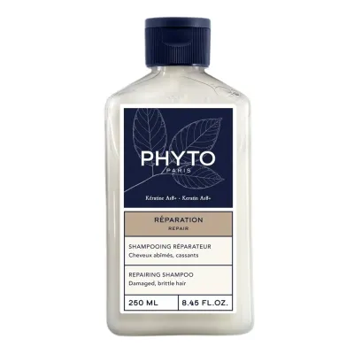 Шампунь PHYTO Repair восстанавливающий для повреждённых ломких волос с кератином A18, 250 мл