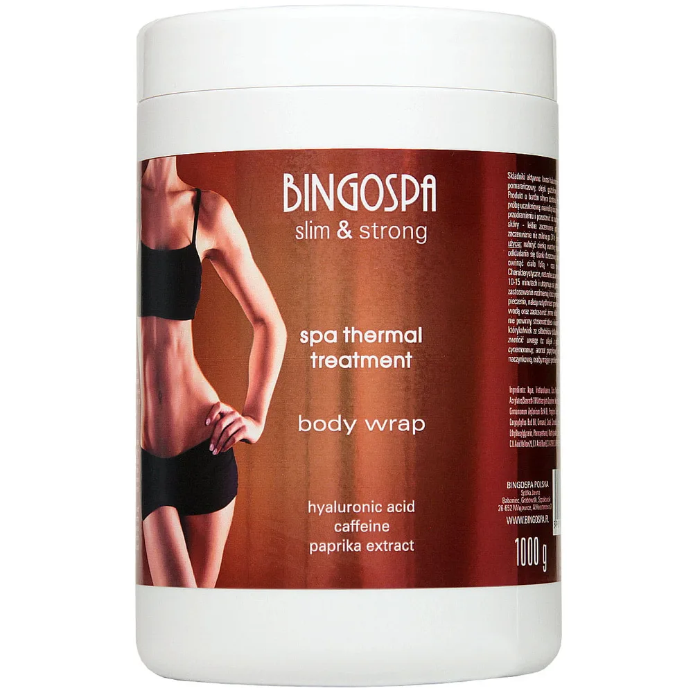 Крем-обёртывание для тела BINGOSPA Slim&Strong термо с гиалуроновой кислотой кофеином и перцем 1000 г