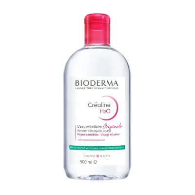 Мицеллярная вода Bioderma Crealine H2O для снятия макияжа, для чувствительной кожи лица и глаз, 500 мл