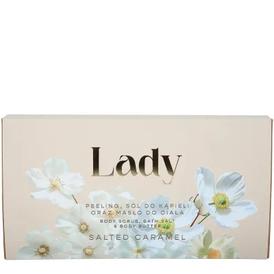 Набор для тела HiSkin Lady Salted Caramel соль для ванны, скраб и баттер, аромат солёной карамели, подарочный