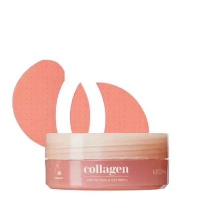 Патчи для глаз и лица Missha Airy Fit Collagen Lifting гидрогелевые, с коллагеном, разглаживающие, 60 шт