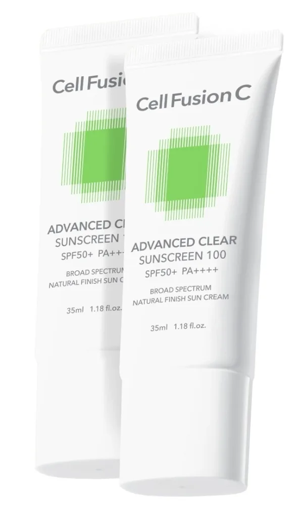 Крем солнцезащитный для жирной кожи Cell Fusion C Advanced Clear Sunscreen 100 SPF50+, 2 x 35 мл