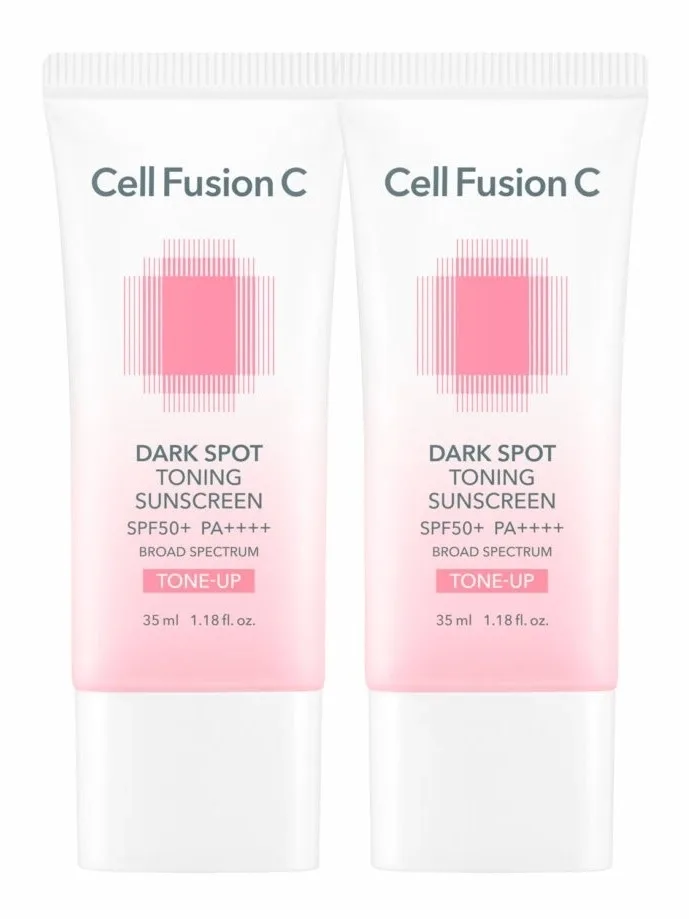 Крем солнцезащитный выравнивающий тон против пигментации Cell Fusion C Dark Spot Toning Sunscreen SPF50+, 2 x 35 мл