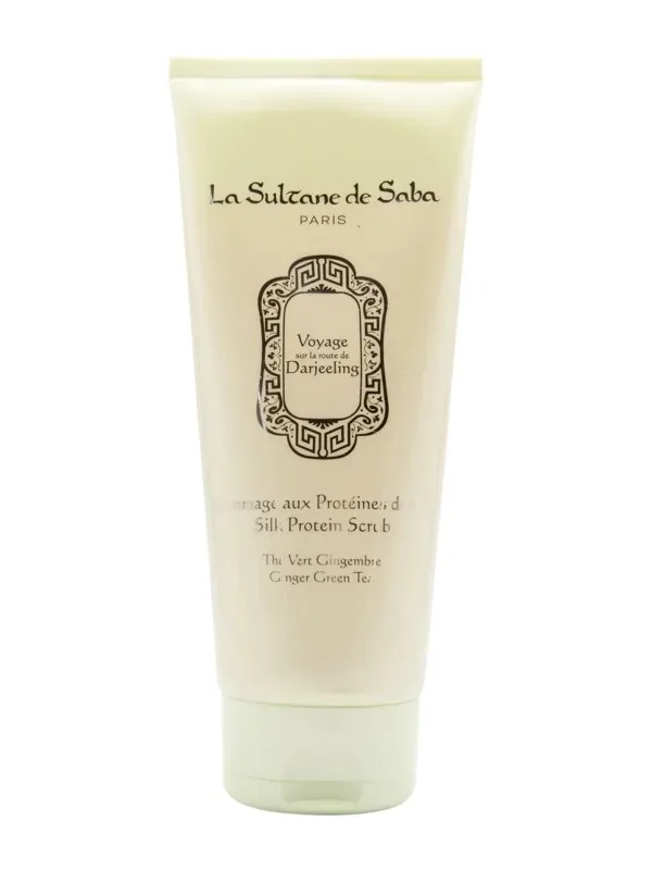 Шелковый скраб для тела зеленый чай и имбирь La Sultane de Saba Silk Protein Scrub Ginger Green Tea, 200 мл