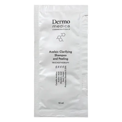Трихологический очищающий шампунь-пилинг в ампулах Dermomedica Cosmeceuticals Dermomedica Azelaic Clarifying Shampoo and Peeling, 10 x 10 мл