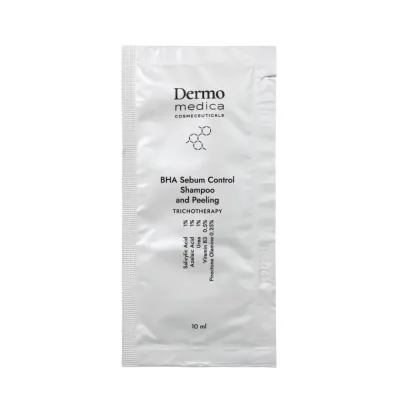 Трихологический шампунь-пилинг в ампулах Dermomedica Cosmeceuticals Dermomedica BHA Sebum Control Shampoo and Peeling, 10 x 10 мл