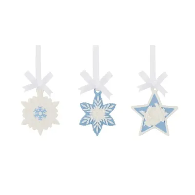 Wedgwood Набор из 3 подвесок Christmas Decorations 4,5 см снежинки