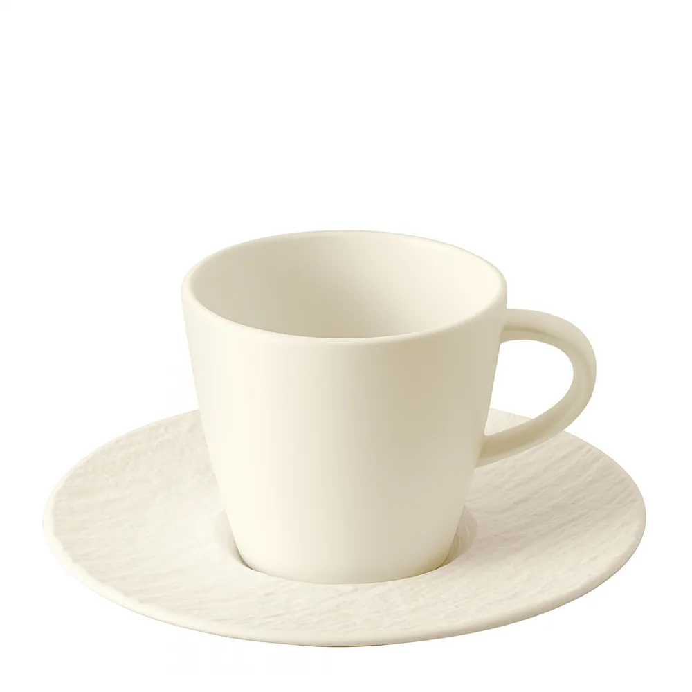 Villeroy & Boch Чашка с блюдцем Manufacture Rock белая 200 мл для кофе