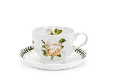 Portmeirion Чайная чашка Botanic Roses 200 мл с блюдцем Tamora Peach