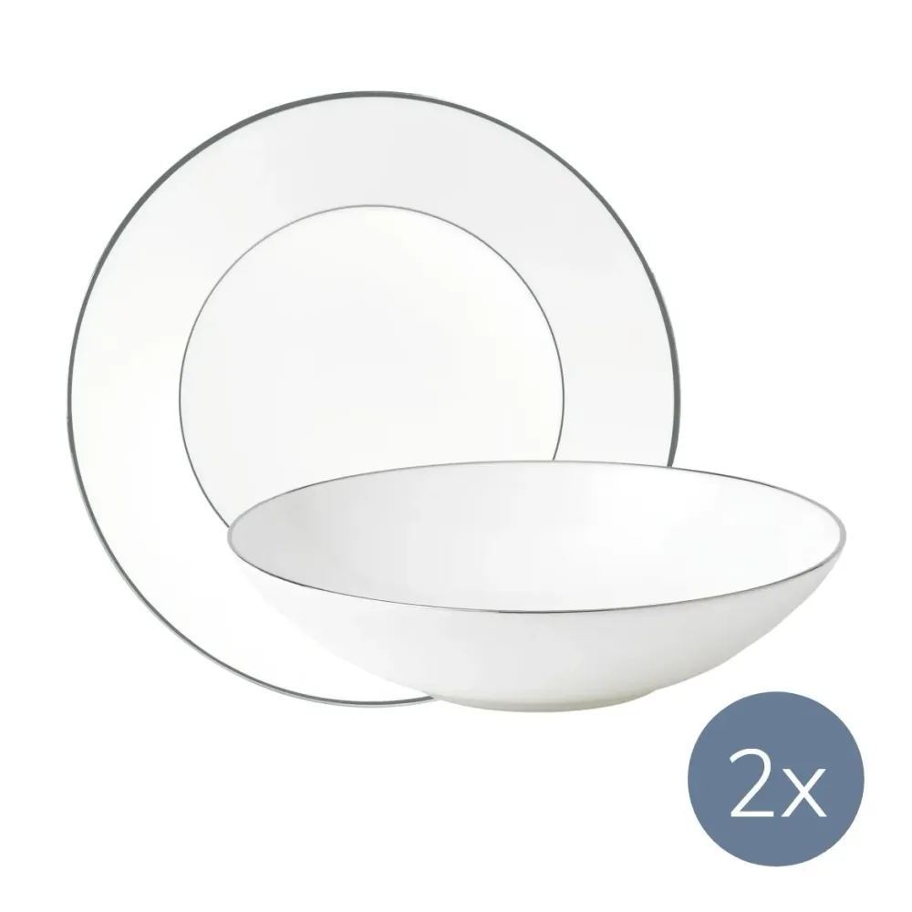 Wedgwood Джаспер Конран Платиновый обеденный сервиз на 2 персоны