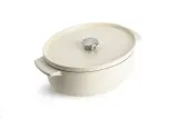 KitchenAid Овальный чугунный кастрюля 30 см 5,6 л крем — фото 1
