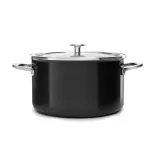 KitchenAid Кастрюля эмалированная 24 см 6 л с крышкой Оникс черный — фото 1