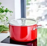 KitchenAid Кастрюля эмалированная 20 см 3,7 л с крышкой Empire Red — фото 5