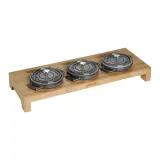 STAUB Деревянная подставка для 3 мини-кокотниц — фото 1