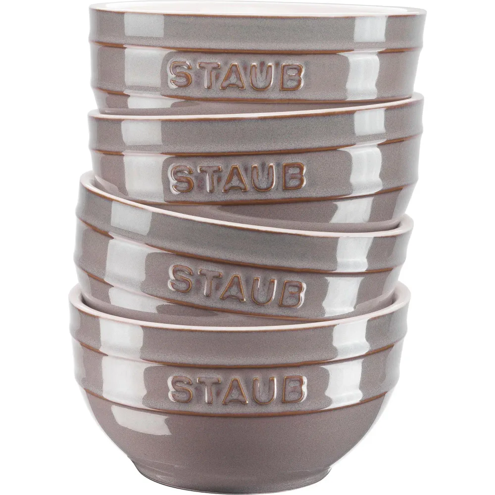 STAUB Набор из 4 сервировочных чаш 12 см античный графит