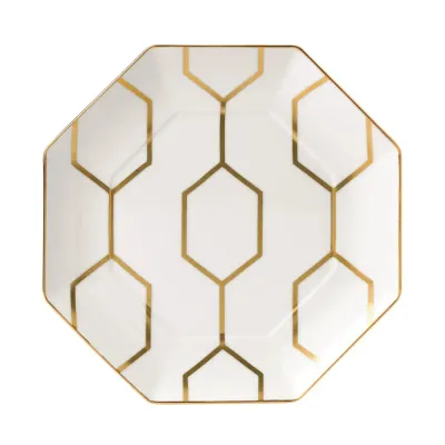 Wedgwood Тарелка Gio Gold 23 см восьмиугольная белая