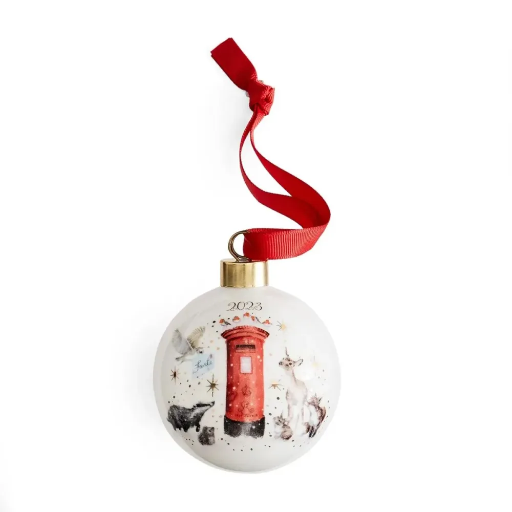 Royal Worcester Wrendale Designs 7 см Xmas Post Annual 2023 bauble