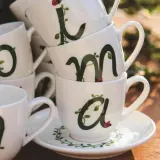 La Porcellana Bianca Чашка с блюдцем Solotua 90 мл для эспрессо буква F — фото 2