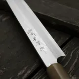 Mistrz Hideo Kitaoka Нож кухонный Satin Damascus 27 см Yanagiba — фото 3