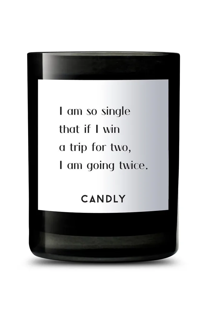 Ароматическая свеча Candly I am so single, соевый воск, тёмно-синий