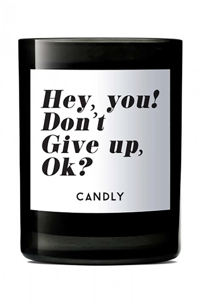 Ароматическая свеча Candly Hey, you? Don't give up, ok?, соевый воск, кремовый