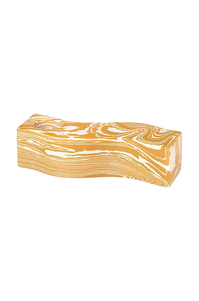 Подсвечник Broste Copenhagen Swelly, пластик, 12 см, жёлтый
