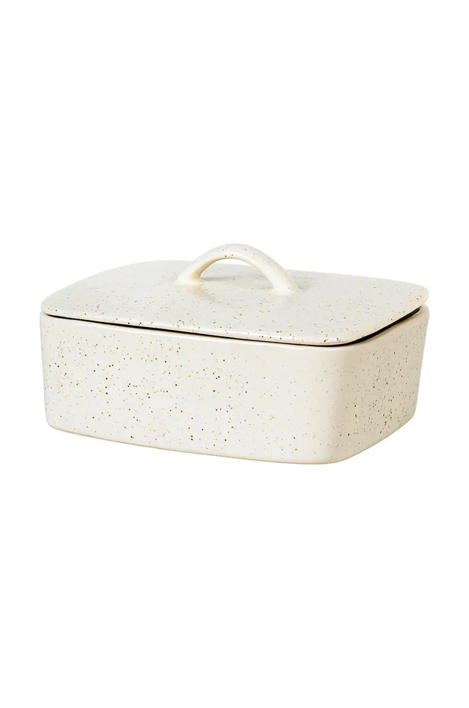 Broste Copenhagen Nordic Vanilla Маслёнка из каменной керамики, 15 x 12 x 5,5 см