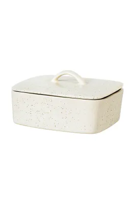 Broste Copenhagen Nordic Vanilla Маслёнка из каменной керамики, 15 x 12 x 5,5 см