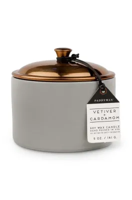 Ароматическая свеча Paddywax Vetiver & Cardamon, соевый воск, кремовый