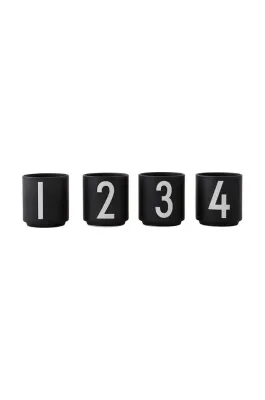 Набор чашек Design Letters Mini Cups, фарфор, 200 мл, чёрный