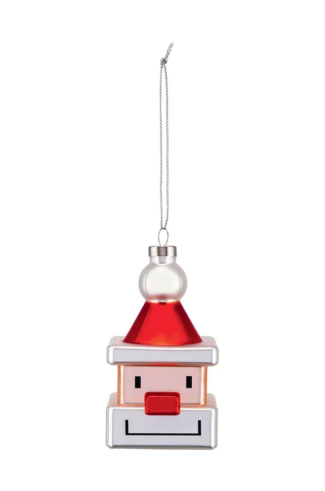 Alessi Santa Cube Ёлочная игрушка, ручная роспись, 9,5 x 5,5 x 5,5 см
