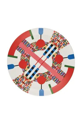 Тарелка десертная Alessi Holyhedrics, фарфор, 30 см, разноцветная