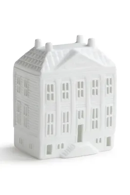 Фонарь для свечи &K Amsterdam Canal House Mansion Large, фарфор, 13 см, белый