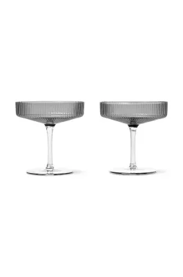 Набор бокалов Ferm Living, Ripple, 2 шт, 150 мл, стекло, серый