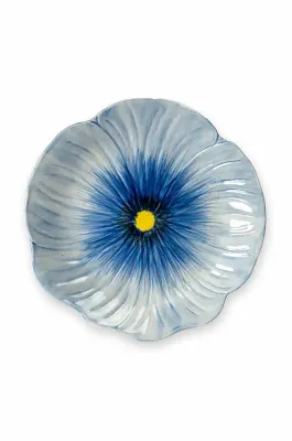 Тарелка десертная Byon Poppy, каменная керамика, овальная, 3 20,5 см, синяя