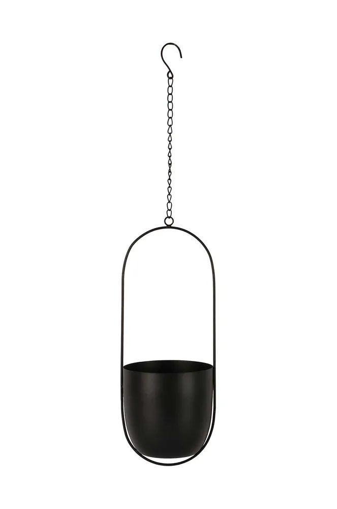Кашпо House Nordic Celle Planter, металл, 37,5 15,5 см, чёрный