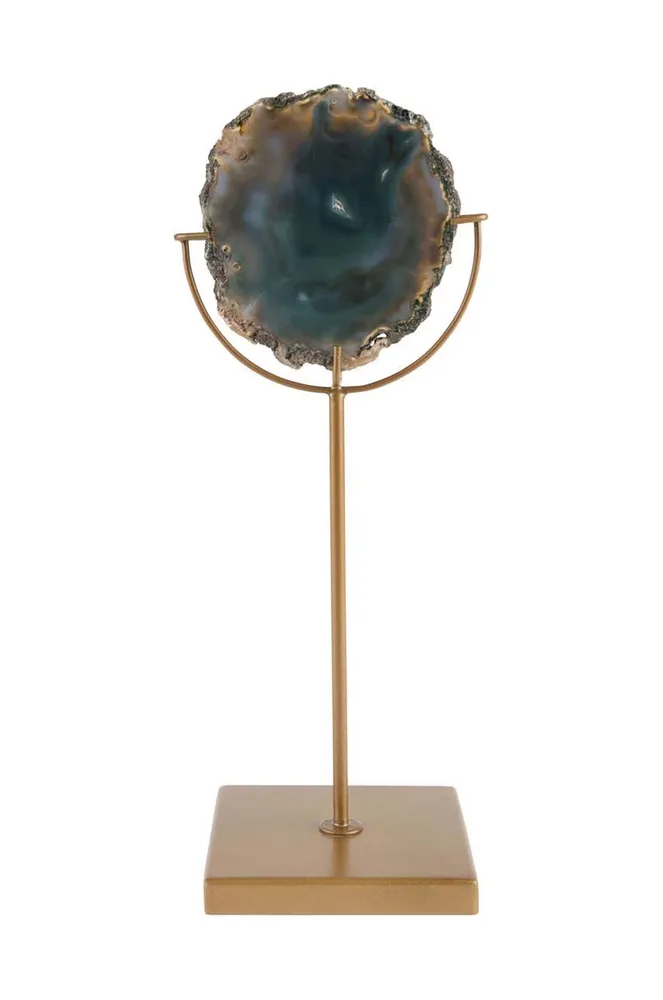 Подсвечник Dutchbone Gem, металл, 30 см, зелёный