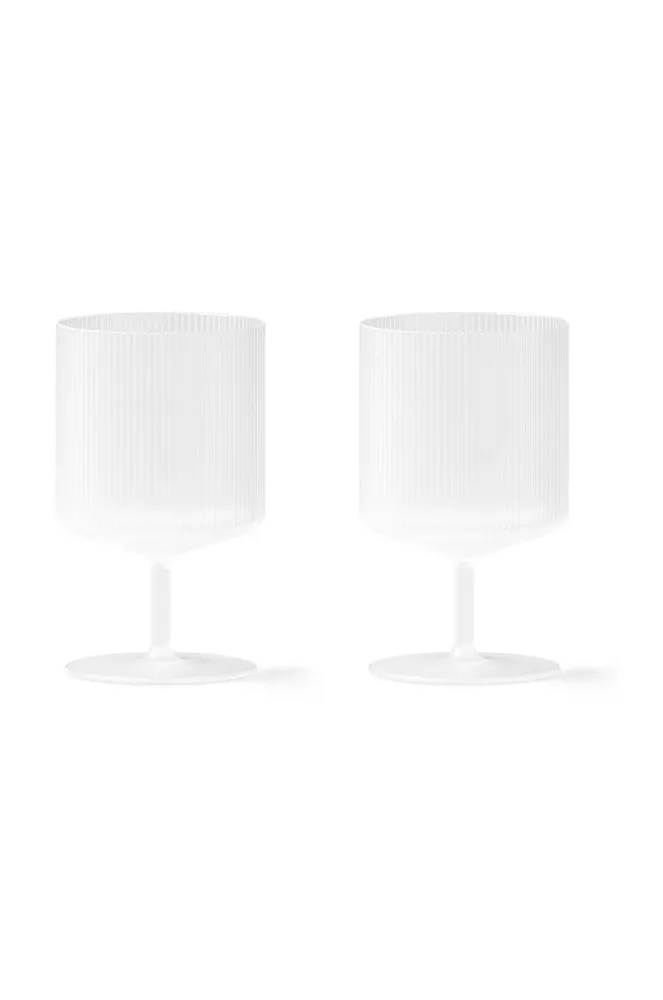 Набор бокалов Ferm Living, Ripple Wine Glasses, 2 шт, 270 мл, стекло, белый