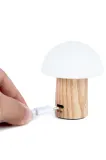 Настольная лампа Gingko Design bezprzewodowa Super Mini Alice Mushroom, дерево, LED, выс. 7,3 см — фото 3