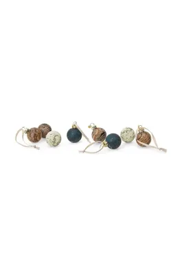 Ёлочное украшение Ferm Living Marble Baubles S, стекло, 5 см, кремовый