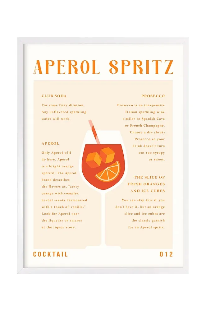 Постер home & lifestyle dekoracja cienna Aperol Spritz Recipy 50 70 см