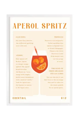Постер home & lifestyle dekoracja cienna Aperol Spritz Recipy 50 70 см