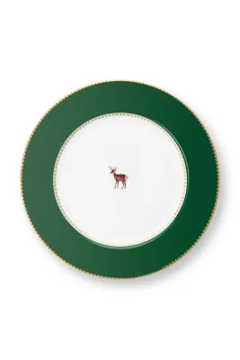 Набор десертных тарелок Pip Studio Birds Dark Green, 6 шт, фарфор, 21,5 см, разноцветная
