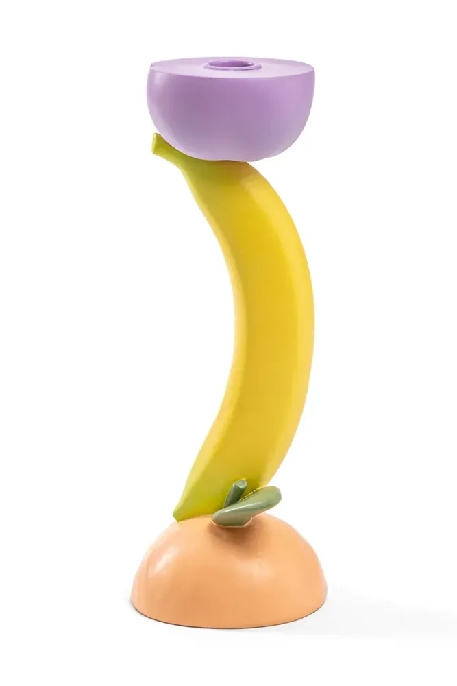 Подсвечник Seletti Vitamin Banana, пластик, 26 см, разноцветный