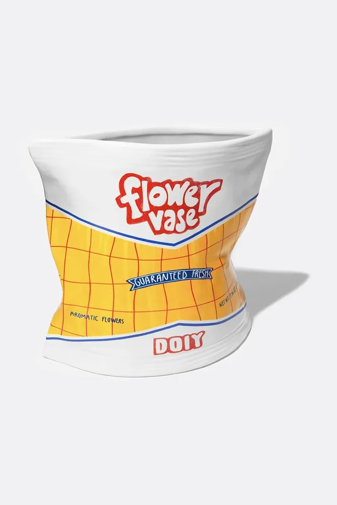 Ваза Doiy Corner Shop, Chips Bag 0, керамика, 18 см, разноцветный